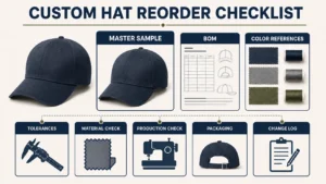 Custom hat reorder checklist for consistent repeat production