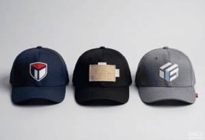 Three custom hats showing embroidery woven patch and printed logo methods side by side JoinTop | Custom Hat Manufacturer Supplier | OEM ODM Headwear Factory Three custom hats showing embroidery woven patch and printed logo methods side by side